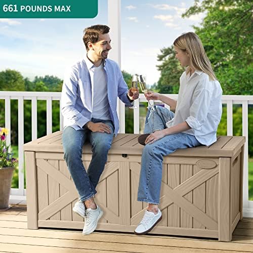 yitahome 150 gallon large outdoor storage box with, close-up detail