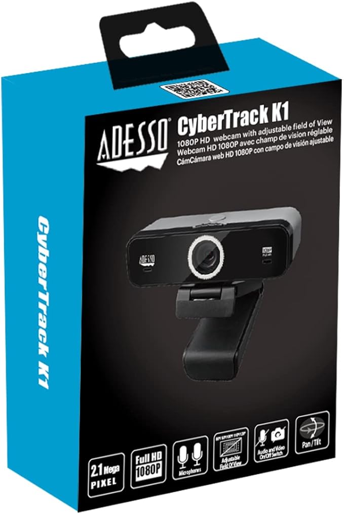 Adesso CyberTrack K1 1080P Full HD Fixed Focus USB Webcam - Image 8