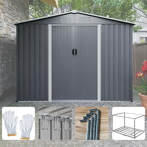 yopto 8x6 ft outdoor storage shed with roof,waterproof, view 9