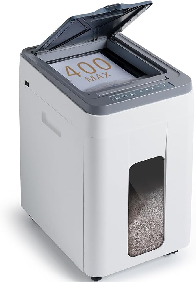 Effeluviate Heavy Duty Paper Shredder: 400 Sheets Auto Feed by Unknown