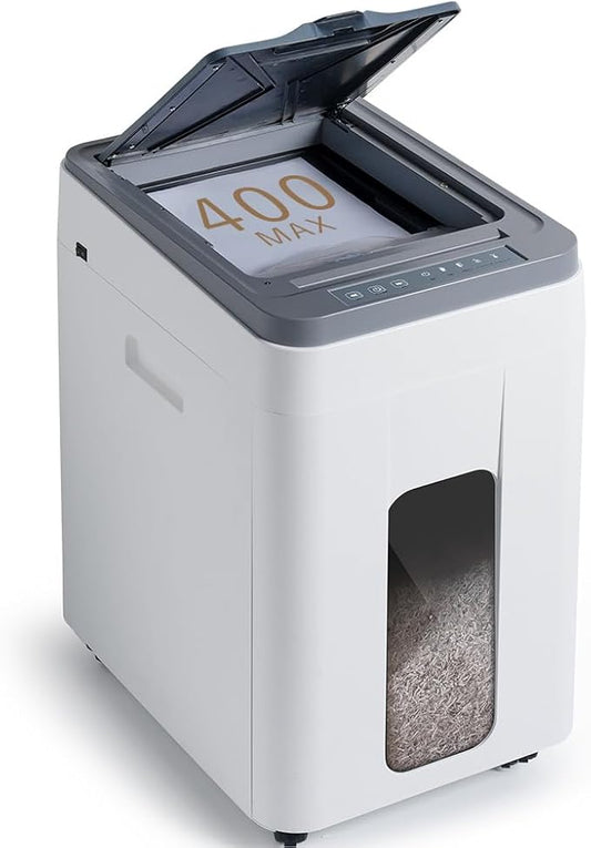 Effeluviate Heavy Duty Paper Shredder: 400 Sheets Auto Feed by Unknown