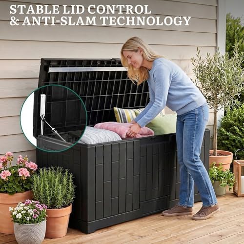 yitahome large deck box 120 gallon resin outdoor, package contents