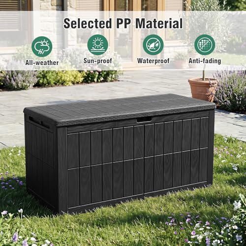 tangkula 100 gallon outdoor storage box with lockable, package contents