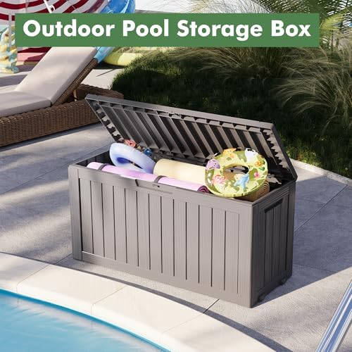 lhbgo 80 gallon deck box large outdoor storage, package contents