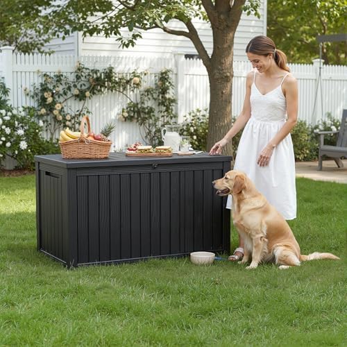 drato 200 gallon outdoor storage box waterproof, resin, close-up detail