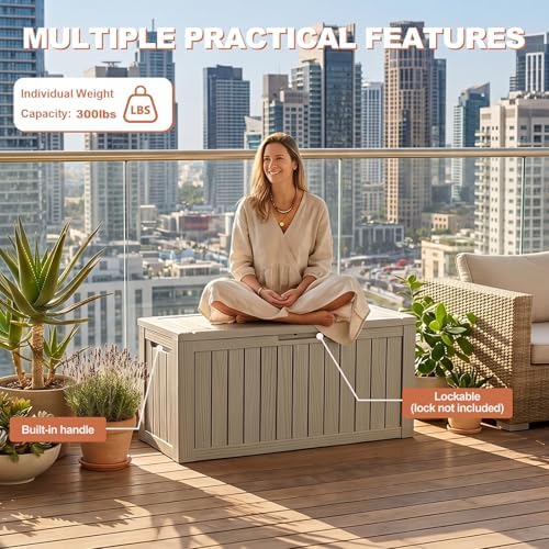 efu outdoor storage box 150 gallon deck box, package contents