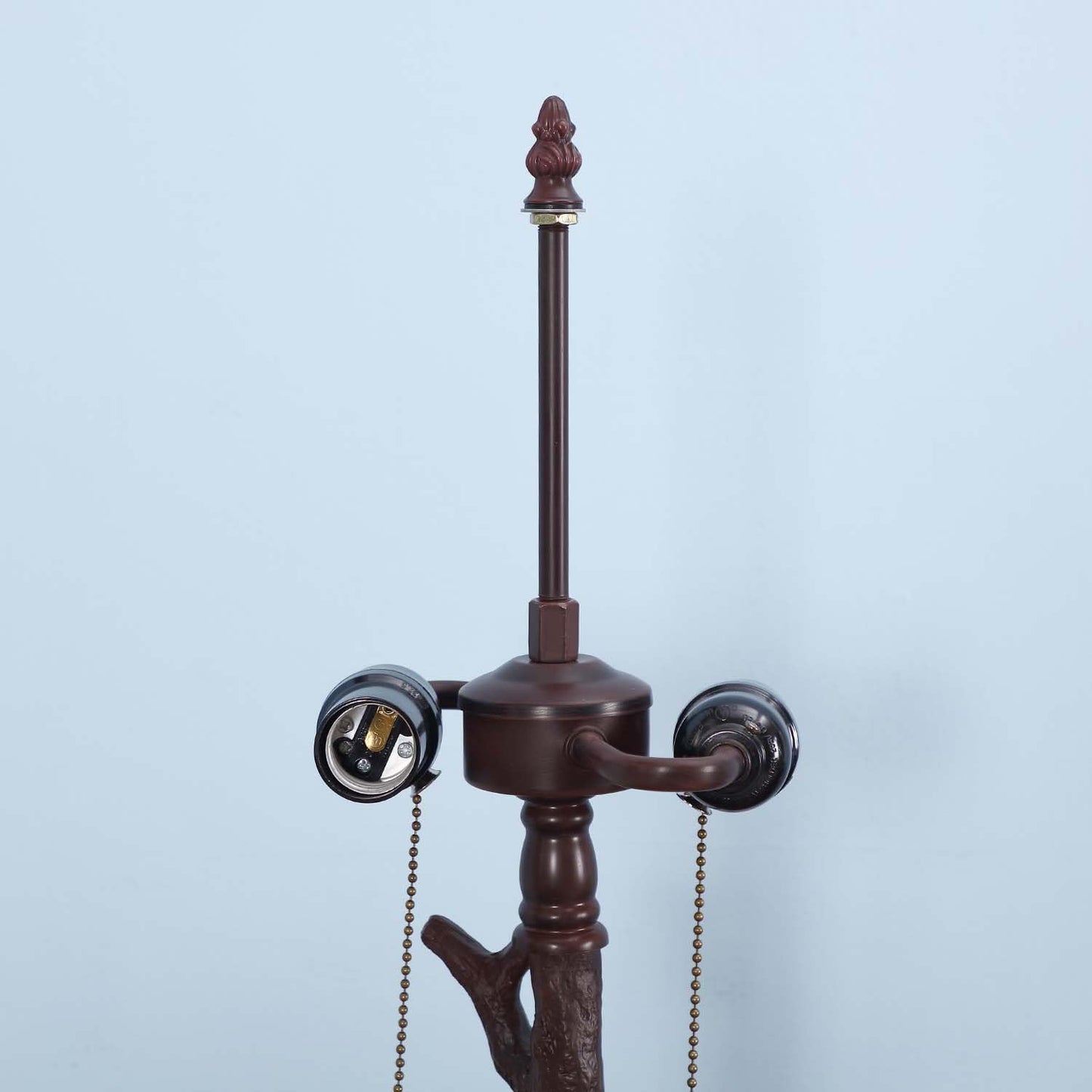Bieye SS021 Lampshade Support with Finial for Tiffany Style Stained Glass Floor Lamp Table Lamp (G3/8 115mm Bronze Acorn)