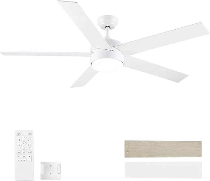 POCHFAN 60 Inch White Ceiling Fans by POCHFAN