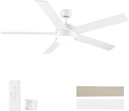 POCHFAN 60 Inch White Ceiling Fans by POCHFAN