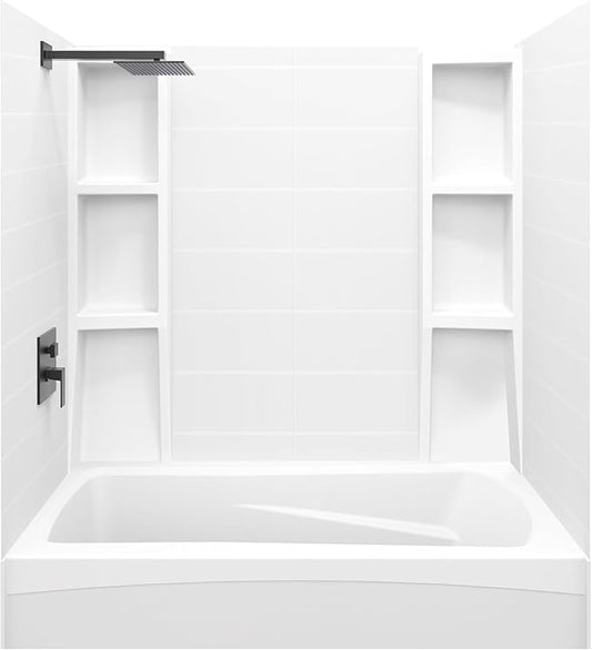 White Acrylic Tub Wall Surround 32"x 60"x 58" by NoahWilliamHome