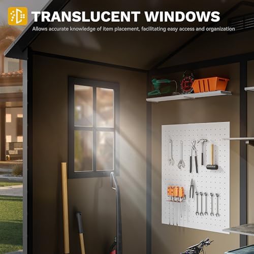 dwvo 6x4 ft resin outdoor storage shed with, close-up detail
