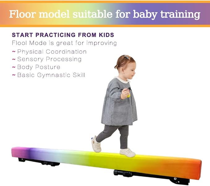 Adjustable&Foldable Gymnastics Balance Beam, 6FT/8ft High-Low Level Floor - Image 6