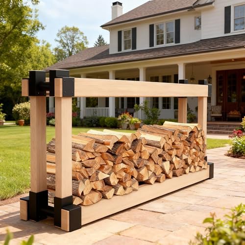 amagabeli garden & home 2 pack firewood log, close-up detail