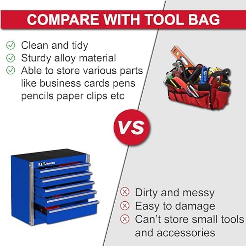 p.i.t. mini tool box,small metal toolbox organizer with on a desk or shelf