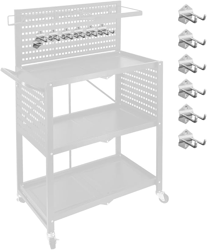 Lumizone Tool Cart 3-Tier Foldable Tool cart on Wheels DIY Use Tool by Lumizone