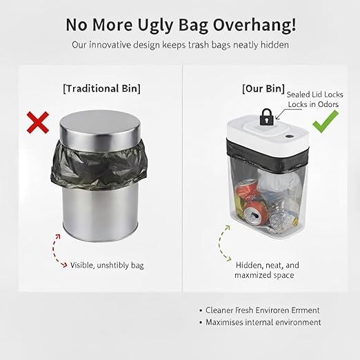 MUEE 3 Gallon Motion Senor Bathroom Trash Can - Image 3