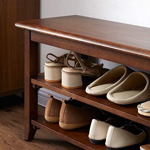 xkzg shoe rack bench wooden shoe storage bench, side view