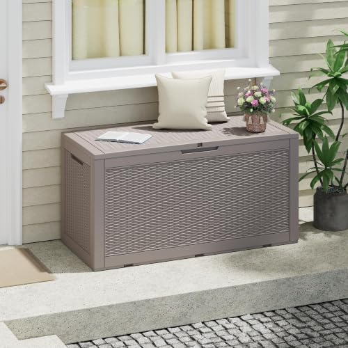130 gallon deck box,lockable outdoor storage box gas, package contents