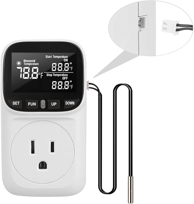 Diymore 1800W Digital Temperature Controller Plug in Thermostat Outlet Digital - Image 7