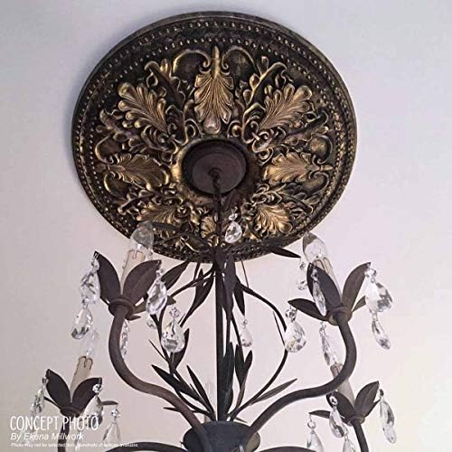 Ekena Millwork CM18RO 18-Inch OD x 3 1/2-Inch ID x 1 1/2-Inch P Rose Ceiling Medallion