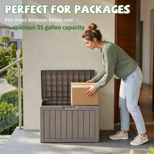 drato 55 gallon outdoor storage box waterproof, lockable on a desk or shelf