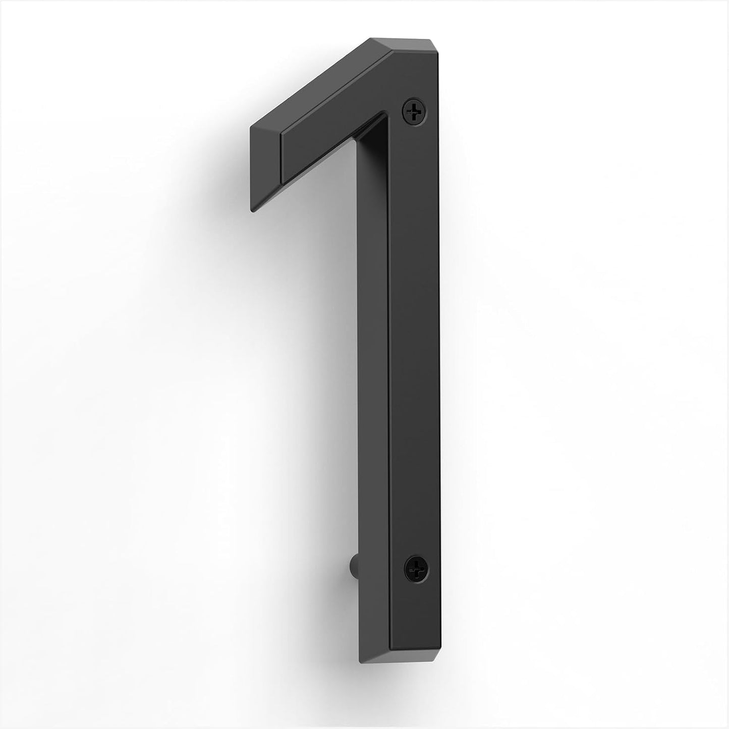 6" Floating House Number for Outside, Metal Modern House Numbers, Black 1 | 3D Modern Mailbox Number, House Address Signs with Nail Kit, Waterproof and Rustproof