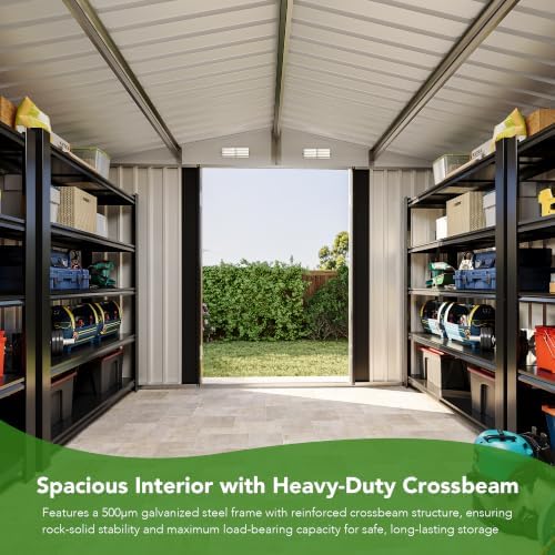 mxv 12 x 10ft outdoor storage shed, metal, package contents