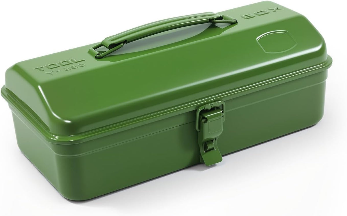 army green portable metal tool box hip roof, main product view