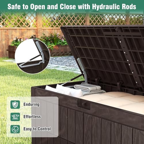 tangkula 120 gallon waterproof outdoor storage box with, package contents