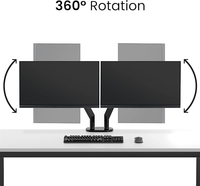 EVEO Premium Dual Monitor Mount 14"-35” Dual Monitor Arm VESA Bracket - Image 6
