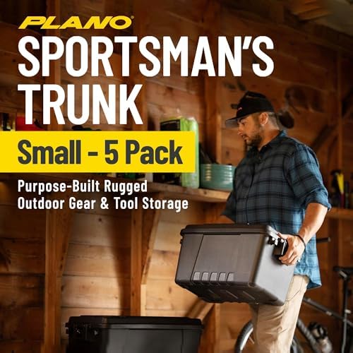 plano small sportsman's trunk for outdoor gear and, front angle view