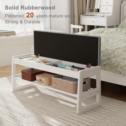 aqimuele shoe bench with storage, wooden 2 tiers on a desk or shelf