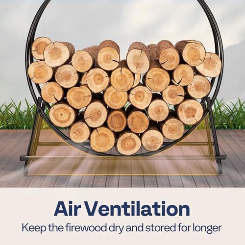 vivohome 40 inches firewood log rack hoop with on a desk or shelf