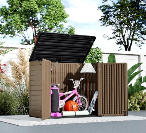 homspark storage shed weather resistance, multi-purpose outdoor storage, side view