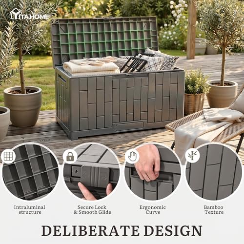 yitahome 60 gallon outdoor storage box, close-up detail