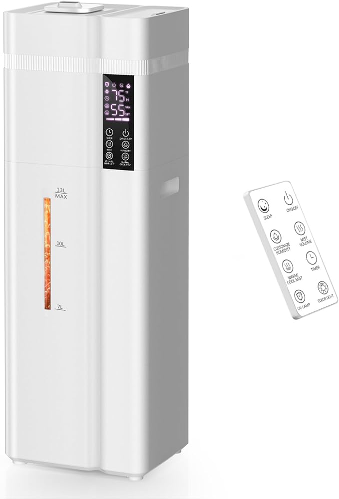 Zeova 13L/3.4Gal Humidifiers for Bedroom, Ultrasonic Warm & Cool Mist by Zeova