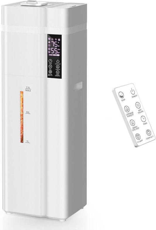 Zeova 13L/3.4Gal Humidifiers for Bedroom, Ultrasonic Warm & Cool Mist by Zeova