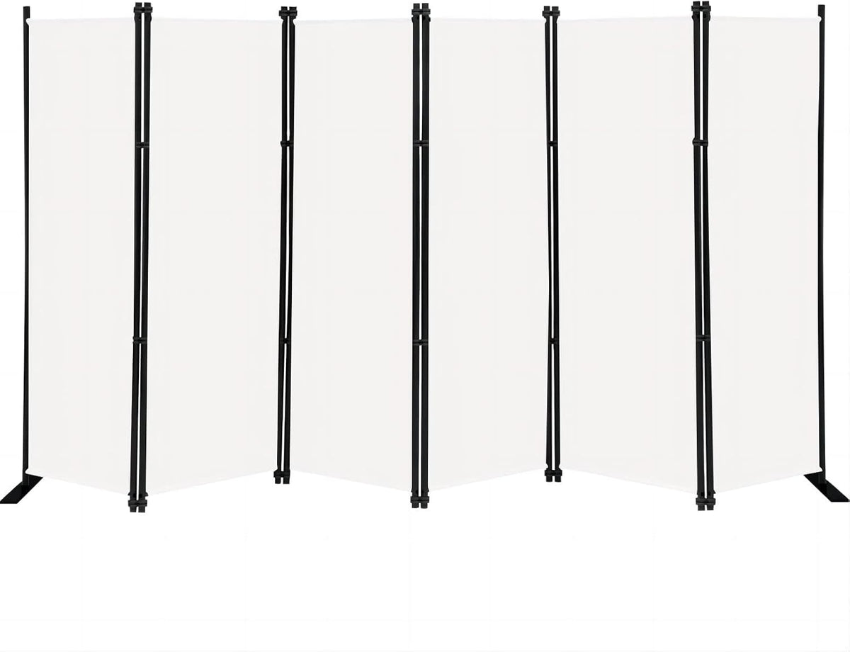 MAYOLIAH 6 Panel Folding Privacy Screen 9ft Wide, 6ft Tall Partition Room