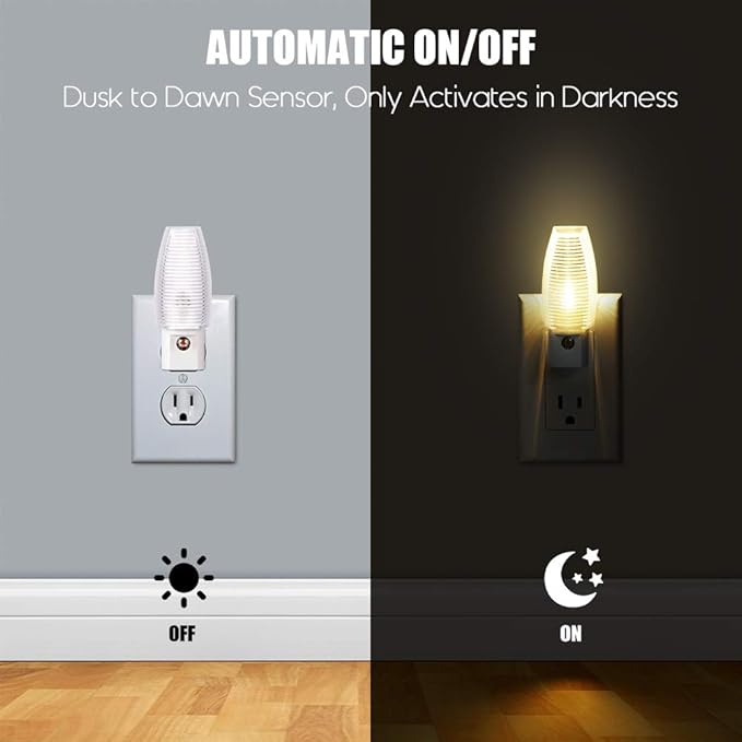 Emotionlite 8 Pack Plug in Night Light, Warm White LED Nightlight, Dusk to Dawn - Image 2