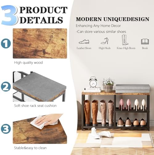shoe rack for entryway, freestanding hidden shoe storage, side view
