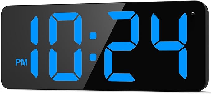 LED Digital Wall Clock with Large Display, Big Digits, Auto-Brightness by DigitalClocks