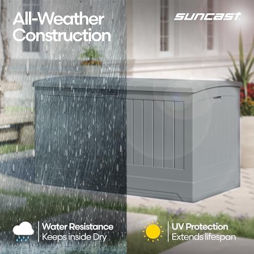 suncast xl deck box, 200 gal, all weather, side view