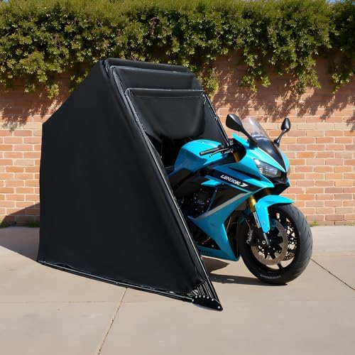 motorcycle storage shelter shed 3.25x9ft motorcycle garage tent, front angle view