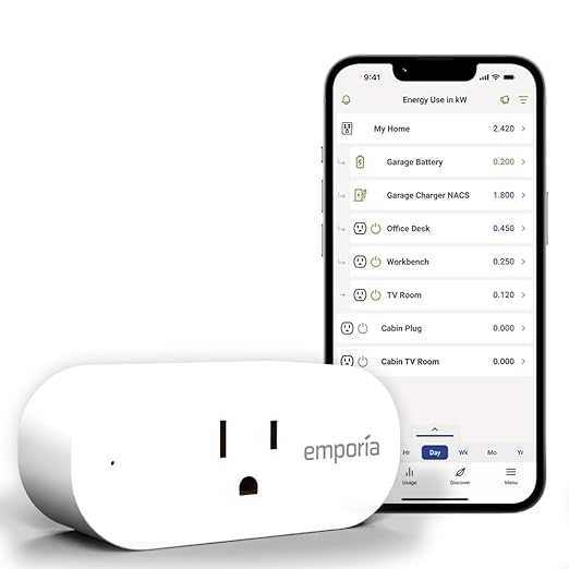 Emporia Energy Monitoring Smart Plug, WiFi Smart Outlet Plug Works by Emporia