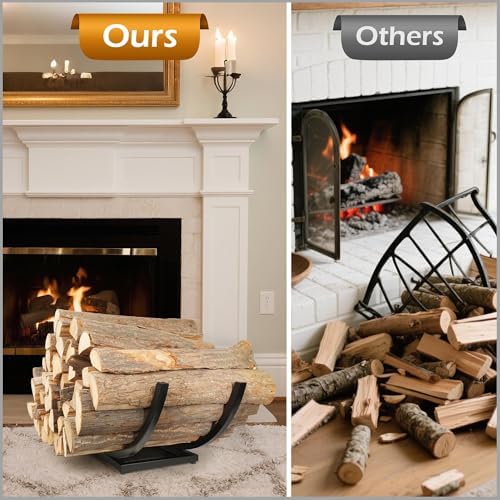 curved firewood rack firewood holder: 30 inch heavy on a desk or shelf