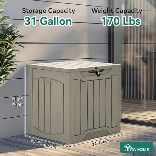 yitahome 31 gallon outdoor storage box, package contents
