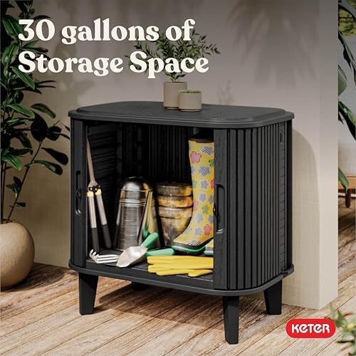 keter velo 30 gallon outdoor storage cabinet, view 9