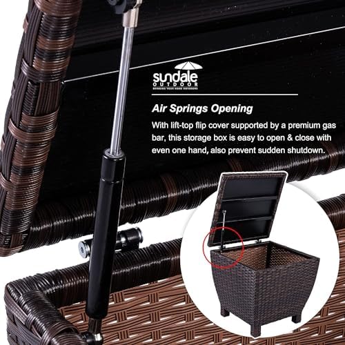 sundale brown wicker storage box, 13 gallon outdoor, package contents