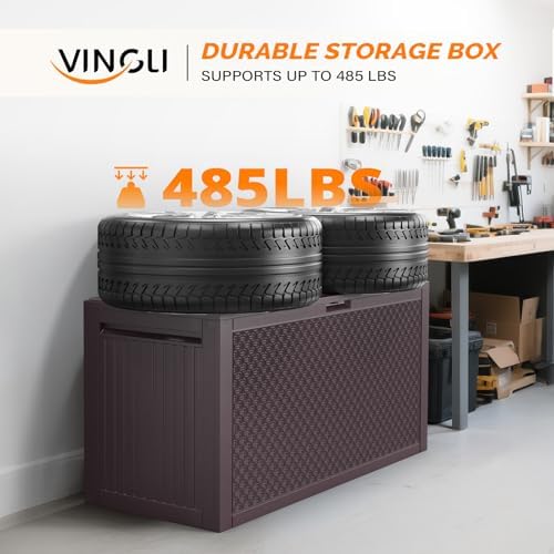 vingli 90 gallon lockable durable outdoor storage box, package contents
