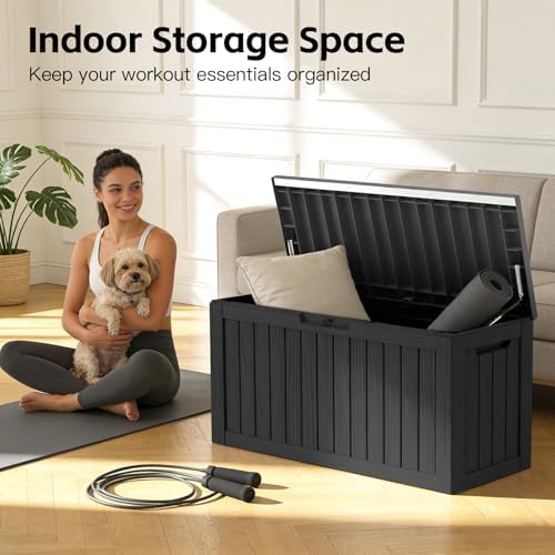 mars villa deck box, outdoor storage box waterproof on a desk or shelf